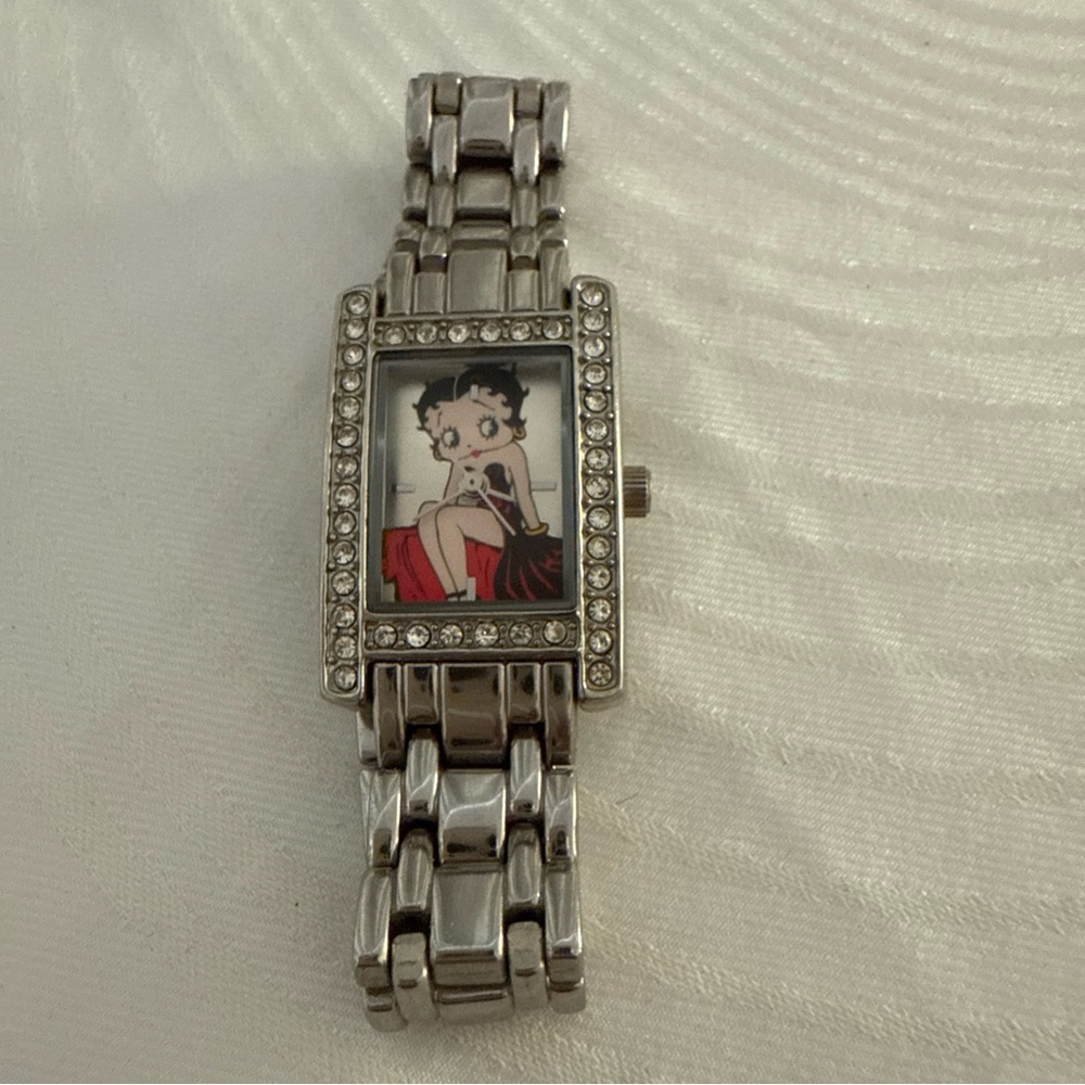 Silver Women's Watch with Cartoon Design